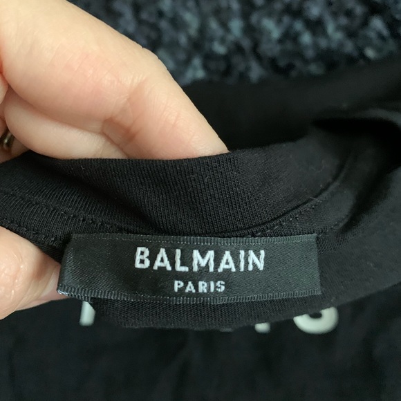 Balmain logo print crop T-shirt - Picture 3 of 6